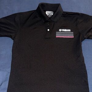 Yamaha Black Polo with Red Stripes